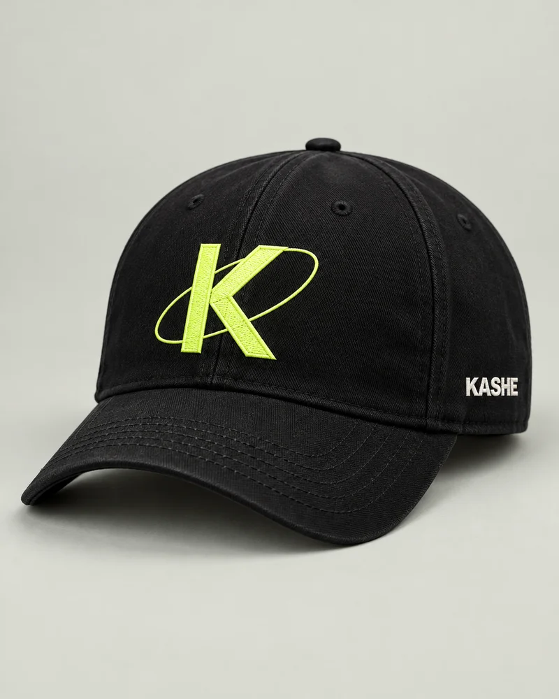 AI-generated black cap concept with a citron Orbit K